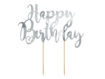 Picture of CAKE TOPPER HAPPY BIRTHDAY SILVER 22.5CM